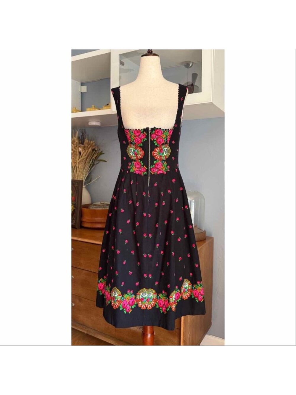 Vtg 70s Austrian Dirndl Octoberfest Costume German Milk Maid Folk Dress Sz 42